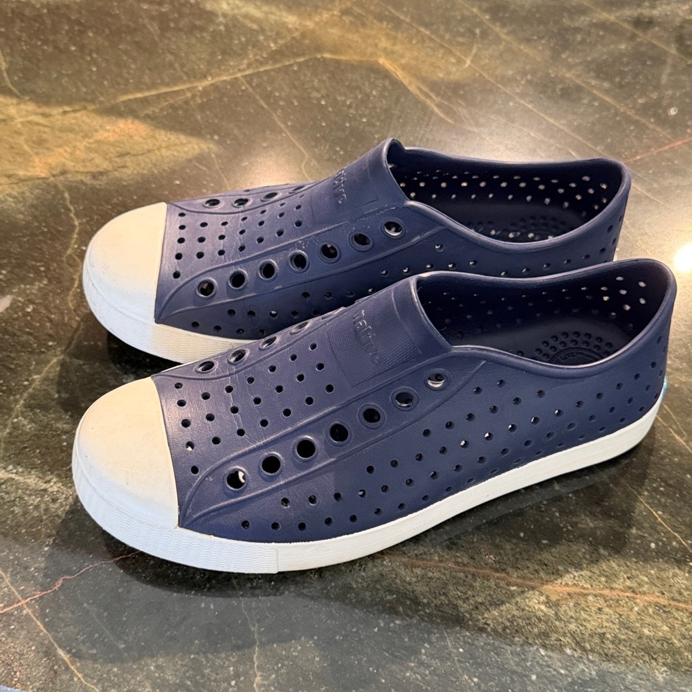 Natives Blue Perforated Slip-On Shoes